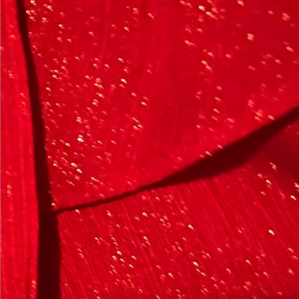 Simply Vera Vera Wang Red Shimmer Blouse - Picture 3 of 5
